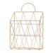 NUOLUX Magazine Holder Hanging Wall-mounted Newspaper Book File Organizer Basket Iron Shelf Storage Container Display Stand (Golden)