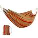 SUGIFT 2-Person Brazilian-Style Cotton Double Hammock Bed w/ Portable Carrying Bag Red stripe