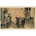 Print: Man In Eighteenth-Century Dress With Tri-Corner Hat Sitting In