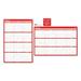 1PC Universal Erasable Wall Calendar 24 x 36 White/Red Sheets 12-Month (Jan to Dec): 2024