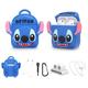 SUIHUOJI Cute Stitch Backpack Airpods Case 6 in 1 Silicone Airpods 2/1 Charging case Accessories Cover 3D Fashion Funny Cartoon Shoulder Bag Protective Design Skin for Apple Earphone 2&1 wit