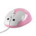 Dpisuuk Wired Mouse Cute Rabbit Shaped Computer Mouse Optical USB Corded Mouse Kids Mouse for Laptop PC Desktop Computer (Pink)