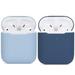 Compatible Airpods Case 2 Pack Protective Ultra-Thin Soft Silicone Shockproof Non-Slip Protection Accessories Cover Case for Apple Airpods 2 & 1 Charging Case - Light Blue+Blue