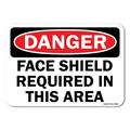 OSHA Danger Sign - Face Shield 2 | Plastic Sign | Protect Your Business Work Site Warehouse & Shop Area | Made in the USA