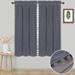 Haperlare Velvet Kitchen Curtain Room Darkening Thermal Insulated Short Tier Curtains for Bedroom Tv Room Gray 26 W x 45 L 2 Panels