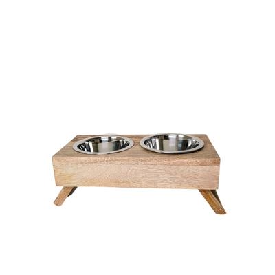 Eco-Friendly Elevated Dog Wood Feeder by JoJo Modern Pets in Natural (Size SMALL)