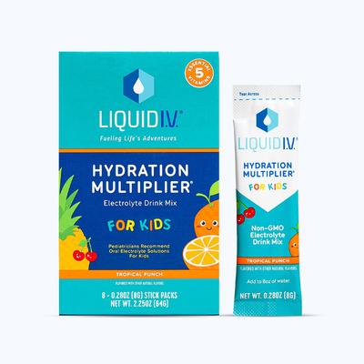 Liquid I.V. Kids Tropical Punch 8-Pack Hydration Multiplier® For Kids - Hydrating Powdered Electrolyte Drink Mix Packet