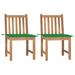 Walmeck Patio Chairs 2 pcs with Cushions Solid Teak Wood