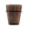 Flower Pot Planter Wooden Barrel Wood Bucket Garden Succulent Decorative Box Plants Rustic Retro Planters Round Plant