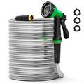 50ft Stainless Steel Garden Hose Heavy Duty Metal Garden Hose with 10 Function Metal Hose Nozzle Flexible Lightweight Kink Free & Tangle Free Pet Proof Puncture Proof Hose for Yard Outdoor.RV