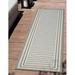 Well Woven Indoor/Outdoor Runner Rug 2 7 x 9 10 Frankie Green Striped Border