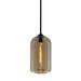 F5571-SBK-Troy Lighting-District-1 Light Small Pendant-8 Inches Wide by 15.75 Inches High-Satin Black Finish-Topaz Glass Color