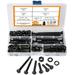 1/4-20 Heavy Duty Screw Nuts and Bolts Assortment Kit 144PCS Carbon Steel 1/4 Hex Bolts and Nuts Kit Flat & Lock Washers Set Screw Assortment Kit