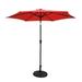 8.8 ft Outdoor Aluminum Patio Umbrella Market Umbrella with 42 pounds Round Resin Umbrella Base Push Button Tilt and Crank lift Fade Resistant & Water Proof Umbrella Red