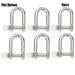 2/4/6pcs High quality Anchor Screw Pin Silver colors Stainless Steel Paracord Bracelets accessories U-Shaped Shackle Buckle Survival Rope Paracords Bracelet Buckles FLAT BUTTON 6PCS