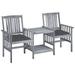 Irfora Patio Chairs with Tea Table and Cushions Solid Acacia Wood