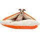 Calming Hooded Dog Bed, Orthopedic Dog/Cat Bed with Hood Blanket, Washable, Removable Dog Sleeping Bags for Small Medium Pet, Soft Fuzzy Comfy Dog Bed Sofa (Color : Orange, Size : 60x50x23cm)