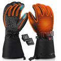 Kaishengyuan Heated Gloves, Heated Gloves for Men and Women, Rechargeable Skiing Mittens, Battery Hand Warmer Gloves, Heated for Hunting, Hiking, Fishing (S),Black