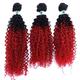 Hair Bundles 3 Hair Bundles Synthetic High Temperature Fiber Curly Hair Kinky Curly Hair Weave synthetic Curly wavy Hair Extensions for Women Human Hair Bundles (Color : T1B/Red, Size : 16 18 20 inc