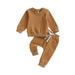 Nituyy Baby Boys Pants Set Long Sleeve Crew Neck Sweatshirt with Elastic Waist Sweatpants Infant Clothes