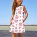JWZUY Toddler Teen Girl Leopard Heart Print Dresses Trendy Adorable Dress A-line Dress Crewneck Sleeveless Dress (1x Dress) Pink 3-4 Years