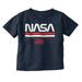 NASA Retro Worm Logo American Flag Toddler Boy Girl T Shirt Infant Toddler Brisco Brands 4T
