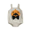 Okbabeha My First Halloween Baby Girl Boy Outfit Cute Pumpkin Romper Onesie Corduroy Overalls Halloween Baby Clothes