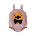 Okbabeha My First Halloween Baby Girl Boy Outfit Cute Pumpkin Romper Onesie Corduroy Overalls Halloween Baby Clothes