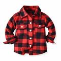 AKAFMK Girls Winter Coats Girls Outerwear Jackets and Coats Rain Coats for Girls Toddler Flannel Shirt Jacket Plaid Long Sleeve Lapel Shacket Kids Boys Girls Coats Fall Tops Red 12-18 Months