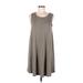 Cupio Casual Dress - A-Line: Gray Solid Dresses - Women's Size Medium