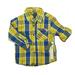 Pre-owned Izod Boys Yellow | Blue Plaid Button Down Long Sleeve size: 18 Months