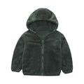 hoksml Children s Fleece Hooded Wool Coat Sweater Zipper Shirt Tops Boys Girls Casual Warm Jacket On Clearance