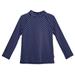 Girls UPF 50+ Printed Long Sleeve Rashguard | Navy w- White Polka Dot