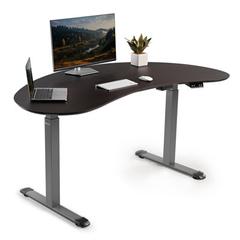 Inbox Zero Maryim 70" W Cashew Shape Height Adjustable Standing Desk Wood/Metal in Brown/Gray | 70 W in | Wayfair EED65A5EBA834340B3F7FED6BF692673
