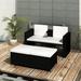 Latitude Run® Patio Furniture Set Outdoor 2-Seater Sofa w/ Footrest Poly Rattan in Black | Wayfair 503E8D6A9B0949BDA6242B15712556F1