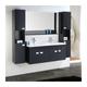 Black bathroom cabinet 120 cm with Columns and Washbasins included - Elegance