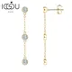 IOGOU Moissanite Chain Drop Earrings for Women 925 Silver Real D VVS1 3mm Bezel Set Round Cut Long