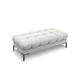 Banc 2 places en tissu velours argent