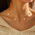 Edelstahl Halsketten Vintage Blume Zirkon Anhänger Ästhetischen Trend Produkte Kpop Halskette Für