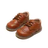 Kinder Lederschuhe Mode einfarbig Frühling flache Mädchen Turnschuhe Kinder Schuhe für Mädchen Baby einzelne Schuhe schwarz smg063