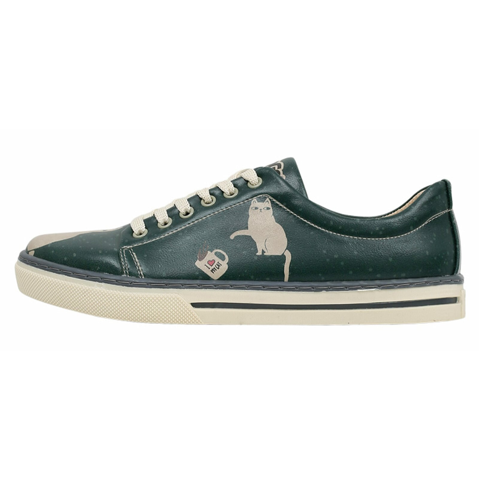 Sneaker DOGO "Classic Schnürsneaker I Do What I Want Damen Sneaker", Damen, Gr. 38, Normalschaft, grün, Lederimitat, Schuhe Sneaker, Handgefertigt