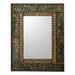 Novica Handmade Green Peruvian Elegance Reverse Painted Glass Wall Mirror