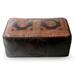 Leather ottoman cover, 'Dual Universe' (double)