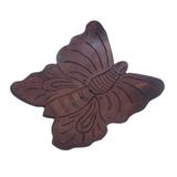 Novica Handmade Butterfly Touchdown Coconut Shell Soap Dish - Brown