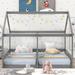 Twin Size House Platform Beds Pinewood Frame Two Twin Shared Beds