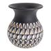 Handmade Geometry Night Ceramic decorative vase (Guatemala)