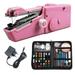 Handheld Sewing Machine Set Kit for Beginners Home Travel and DIY Mini Portable Handheld Sewing Machine with Sewing Repair Kit for Quick Stitching US Plug Charger Electric Handheld Sewing Machine