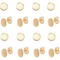 50 Pairs Golden Stainless Steel Blank Stud Earring Posts Backs 8mm Flat Pad Butterfly Earring Stoppers DIY Earring Components Ear Studs for Jewelry Making 8x0.8mm Hole 1.2mm Pin 0.8mm