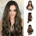 Keyohome 28 Wig Ladies Brown Blonde Ombre Long Curly Wigs Women Wavy Hair Cosplay Wig