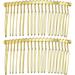 2 Pcs No Slip Hair Side Combs Accessories Metal Gold Tone 3